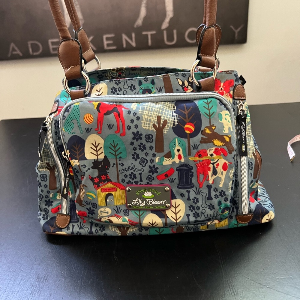 Lily Bloom Who Let The Dogs out Regina Crossbody Bag Purse